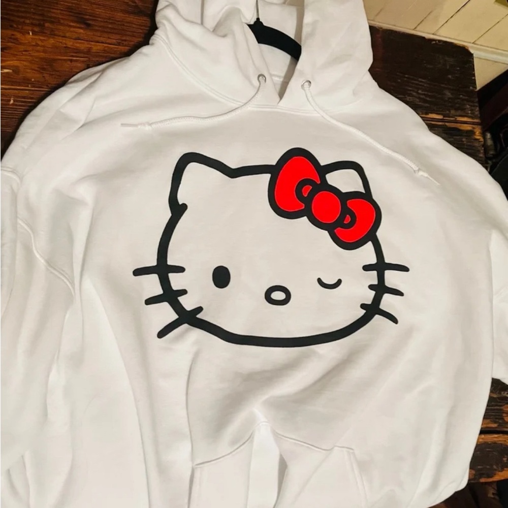 Hello Kitty White Hoodie Oversized L